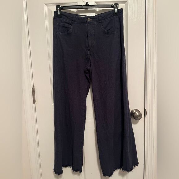 Anthropologie Pilcro Midnight Blue Wide Leg Pants - Picture 2 of 7